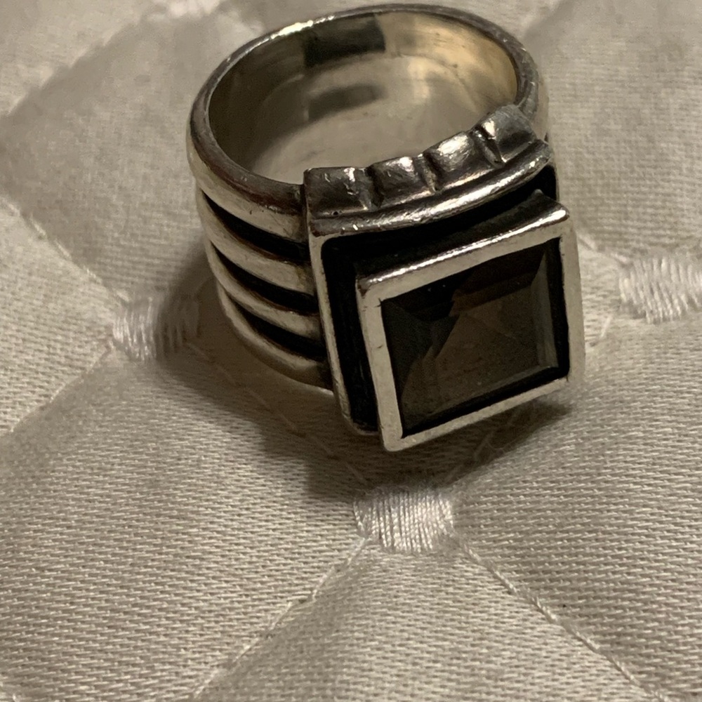 Silpada Sterling Silver and Smokey Quartz Square Ring